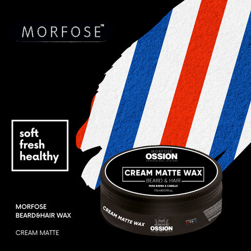 Morfose Ossion Premium Barber Line Hair and Beard Styling Cream Matte Wax, 5.92 Fl Oz
