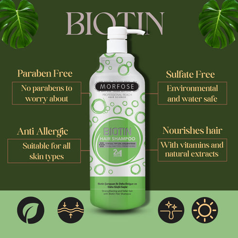 Morfose Professional Biotin Hair Shampoo, 33.81 Fl Oz