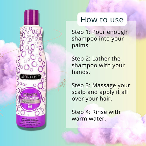 Morfose Keratin Hair Care Set - Leave-In Conditioner, Shampoo, and Hair Mask Trio