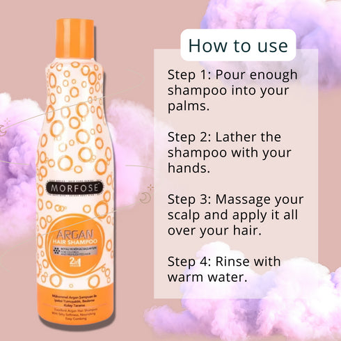 Morfose Argan Hair Care Set - Leave-In Conditioner, Shampoo, and Hair Mask Trio