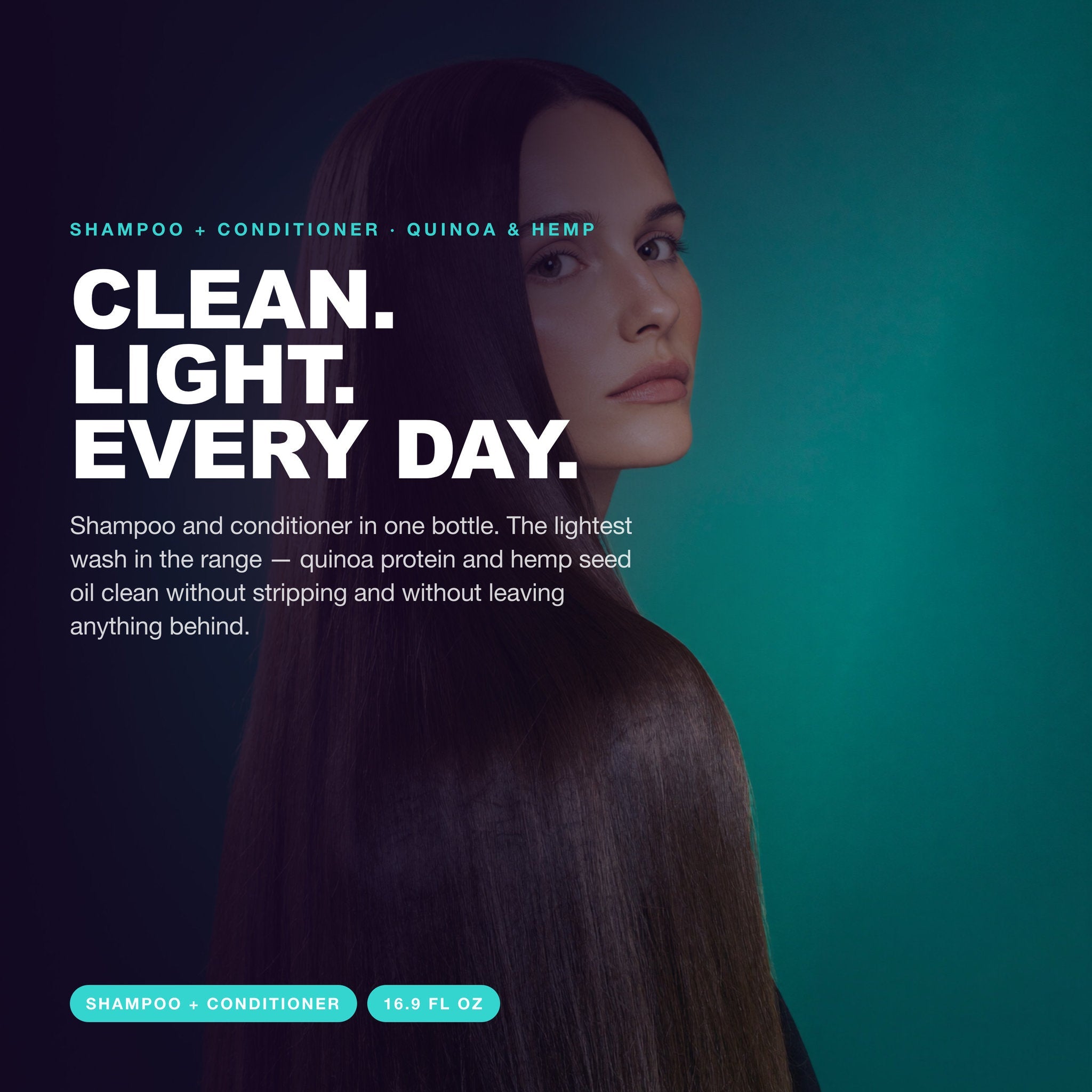 Morfose Quinoa and Hemp shampoo bottle for fine hair on a plain background