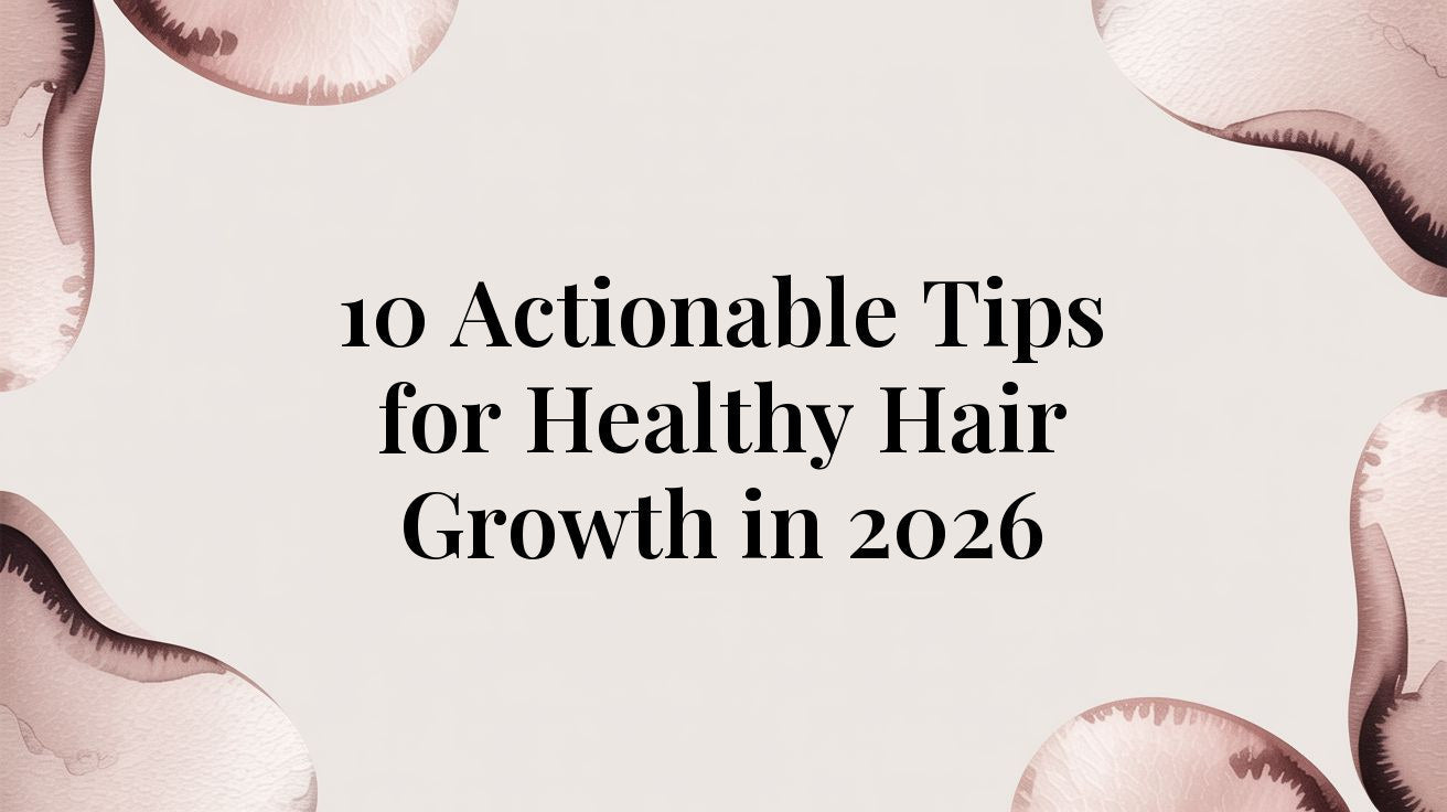 Title card: 10 Actionable Tips for Healthy Hair Growth in 2026