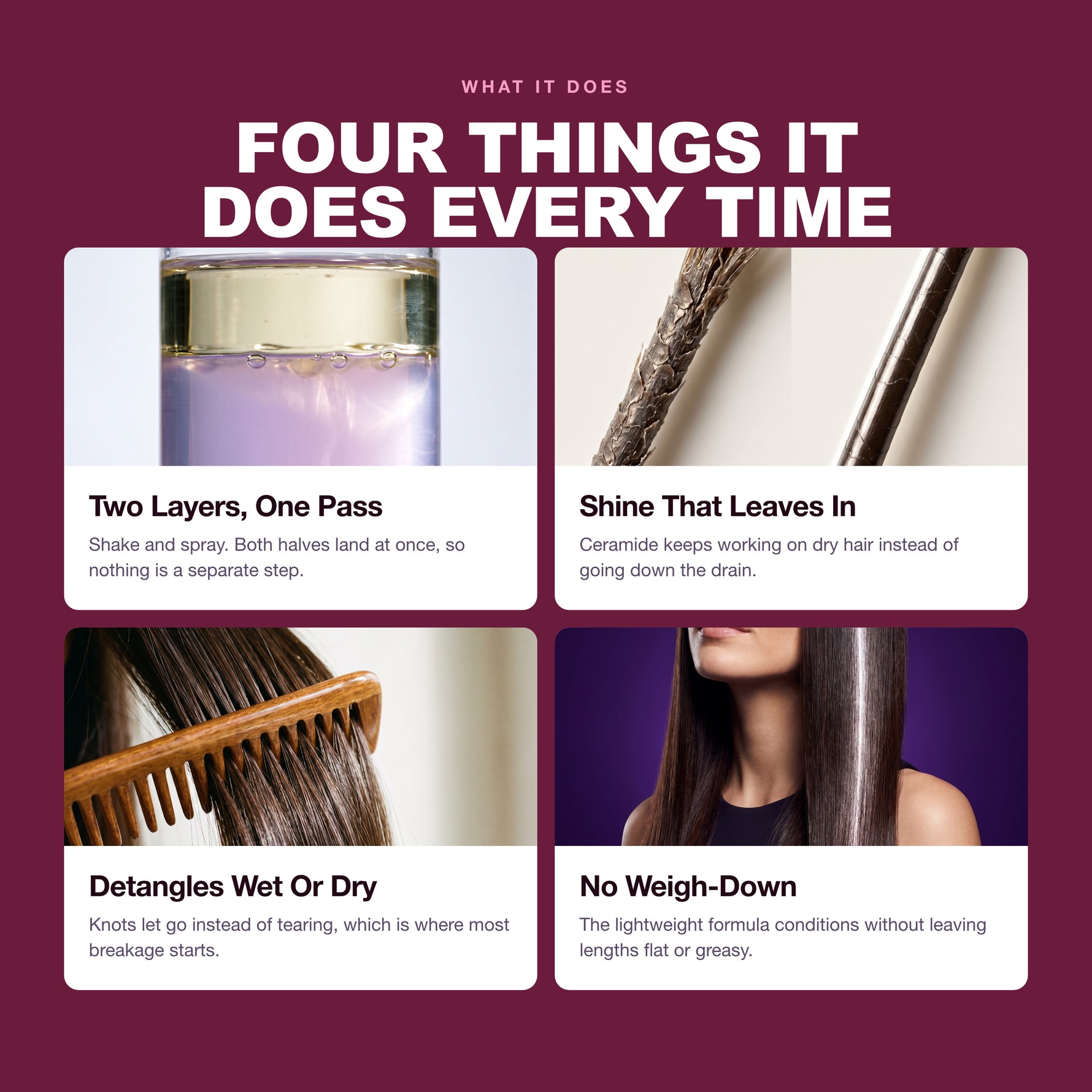 Four things the Morfose Glossy Touch Two-Phase Conditioner does every time