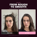 Morfose Glossy Touch Hair Conditioner before and after, one use, air-dried