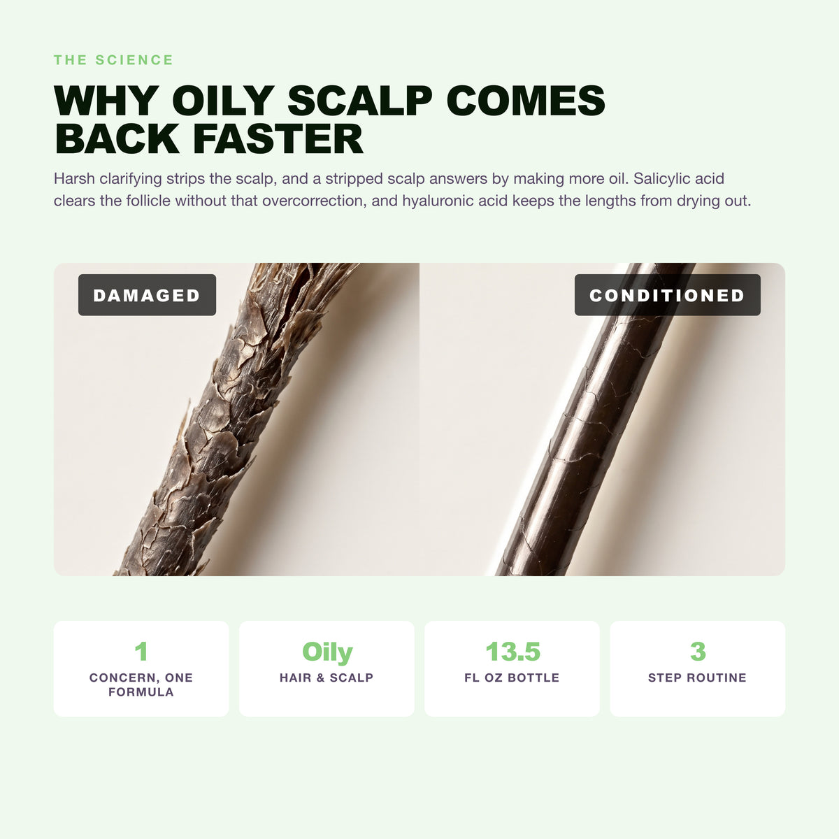 Why oily hair and scalp happens and what salicylic acid does about it