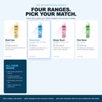 The four Morfose Metamorfose ranges, Moist Boost highlighted