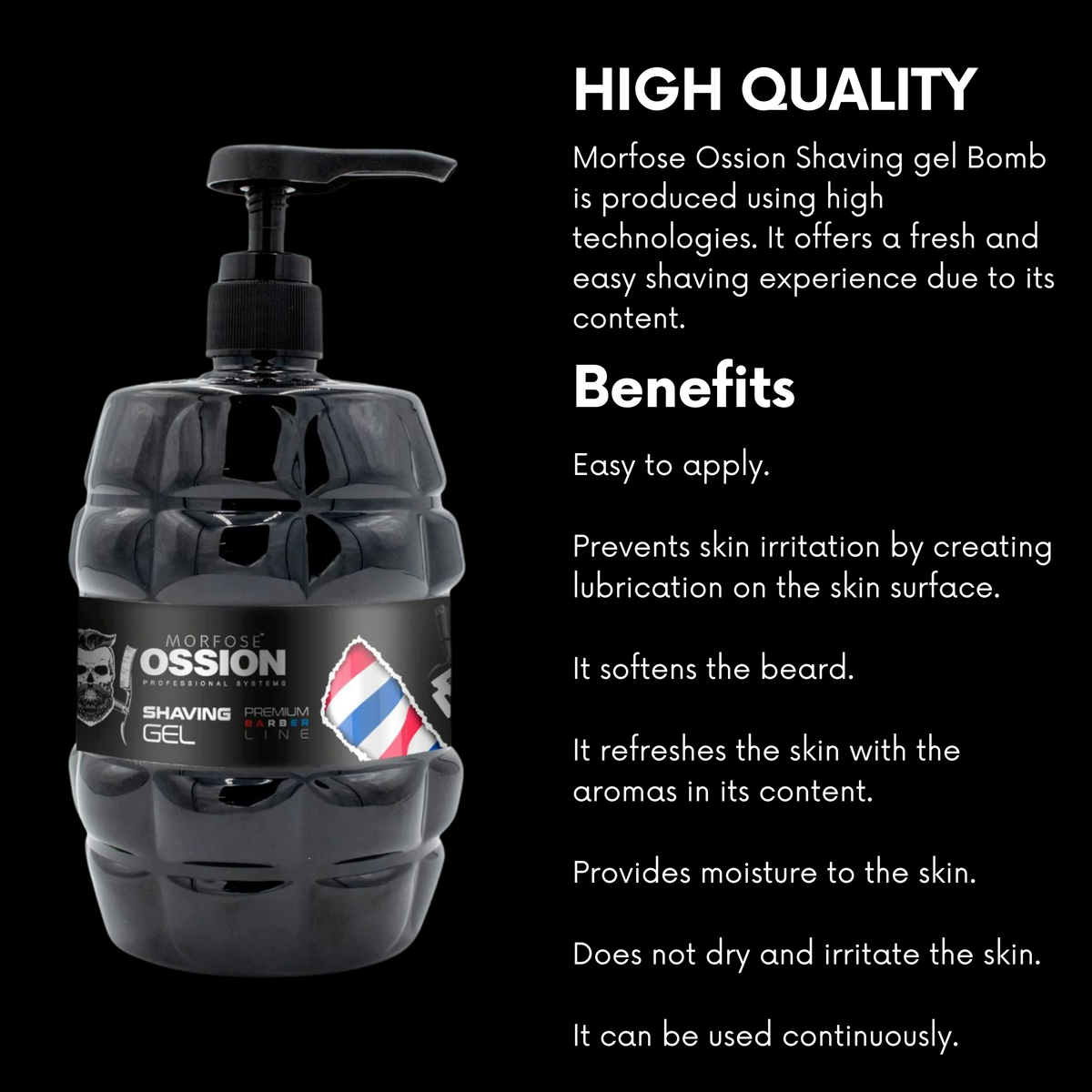 Ossion Pbl Shaving Gel-33.81 fl oz - The Morfose
