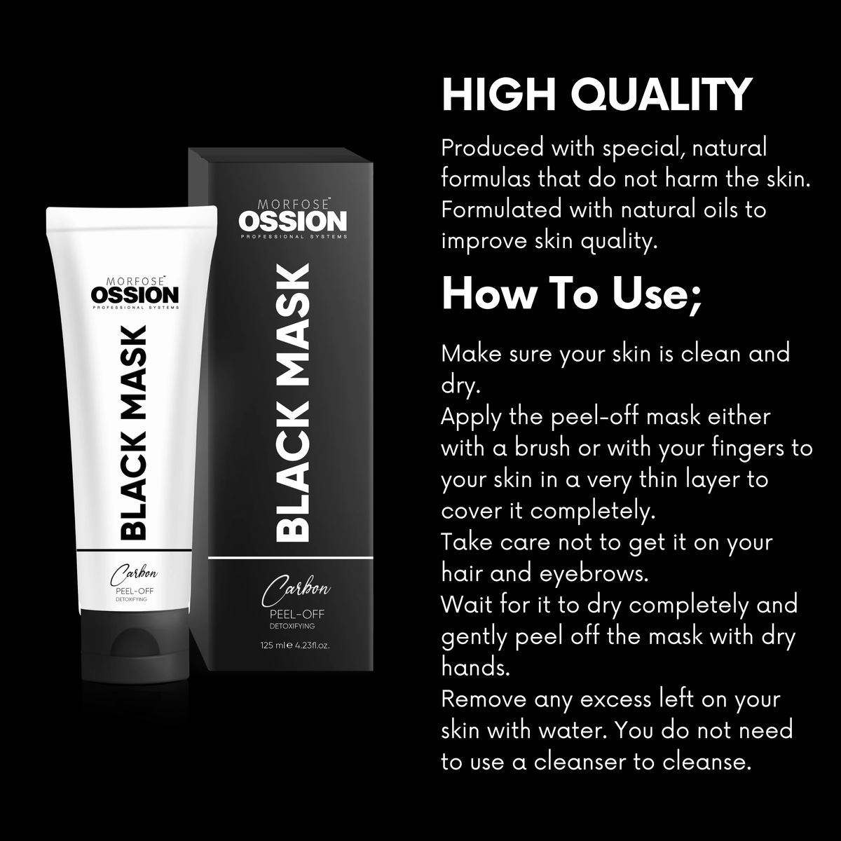 Ossion Premium Barber Line Black Mask-4.22 fl oz - The Morfose