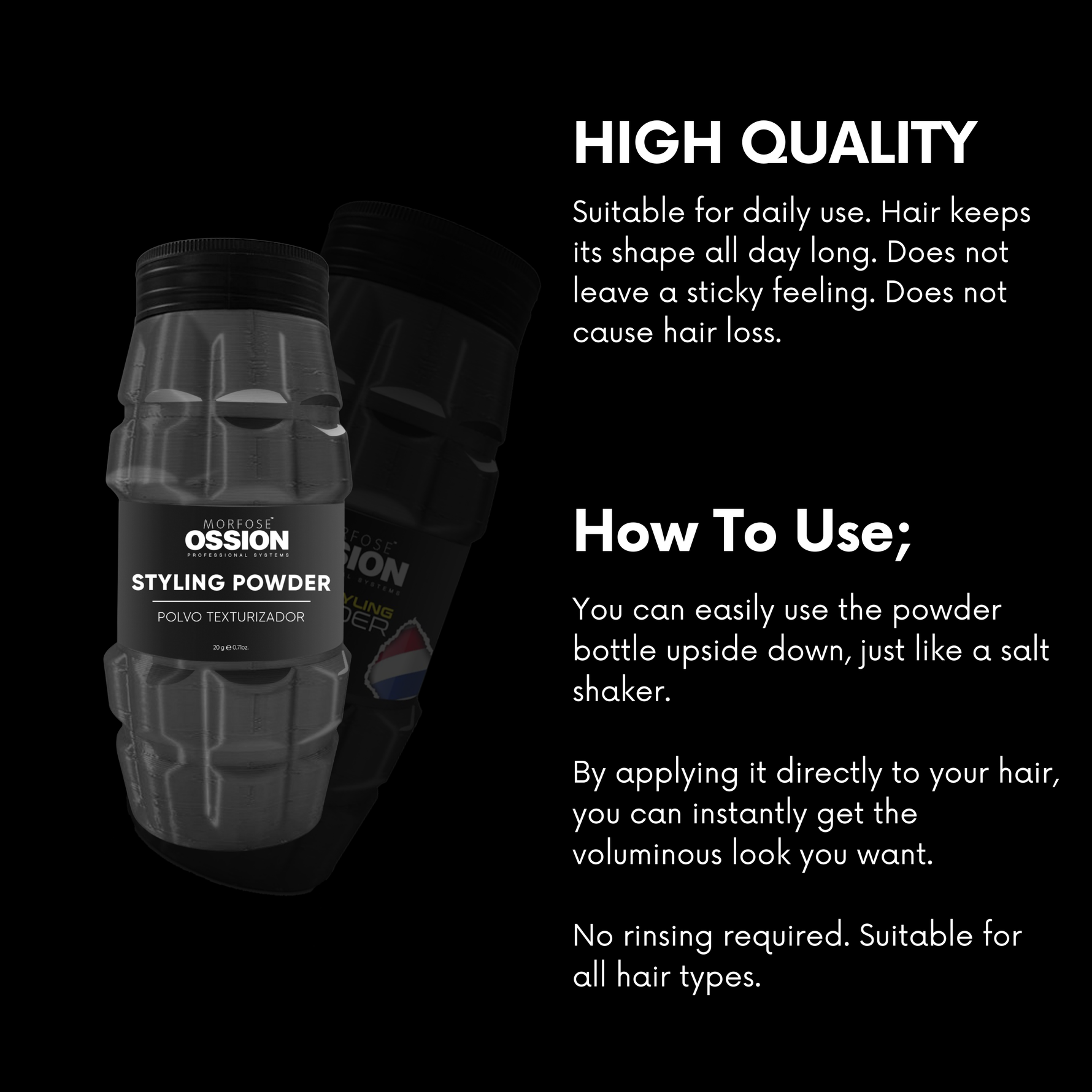 Ossion Premium Barber Line Hair Styling Powder- 20 gr - The Morfose