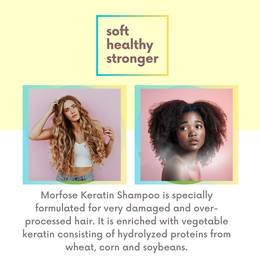 Morfose Professional Keratin Creamy Hair Shampoo for Dry, Damaged, or Brittle Strands, 12 Essential Amino Acids and Proteins, Repairs and Protects, fuller, healthier, softer look, Eliminates Dryness, Damage, and Split Ends, 1000 ml - themorfose