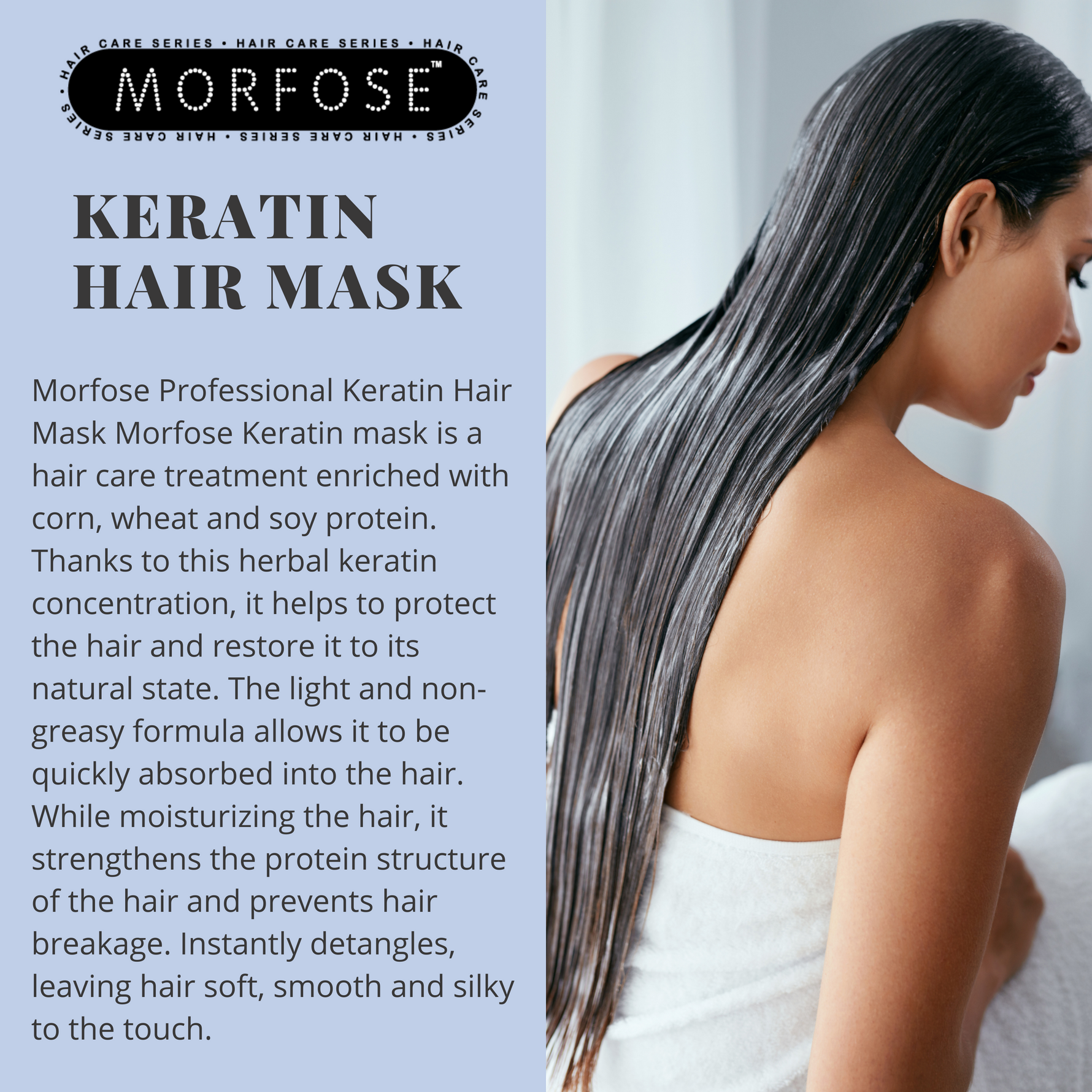 Morfose Keratin Hair Mask, Hair Mask for Dry Damaged Hair and Growth, Deep Conditioner for Dry Damaged Hair, Deep Conditioner, Hair Treatment for Dry Damaged Hair, Hair Moisturizer, 16.9fl oz - themorfose