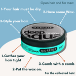 Morfose Deep Aqua Hair Wax with Shiny and Strong Hold, All Day Long, Hair Wax for Women and Men, Edge Wax, Gel Wax, Manage Flyaways, and Curls, Barra de Cera para el Cabello, 5.92 fl. oz. - themorfose