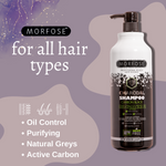 Morfose Professional Activated Carbon Hair Shampoo, Repairs and Protects, Fuller, Healthier, Softer Look, Eliminates Dryness, Damage, Removes Excess Oil on Hair and Scalp, 33.81 Fl oz… - themorfose