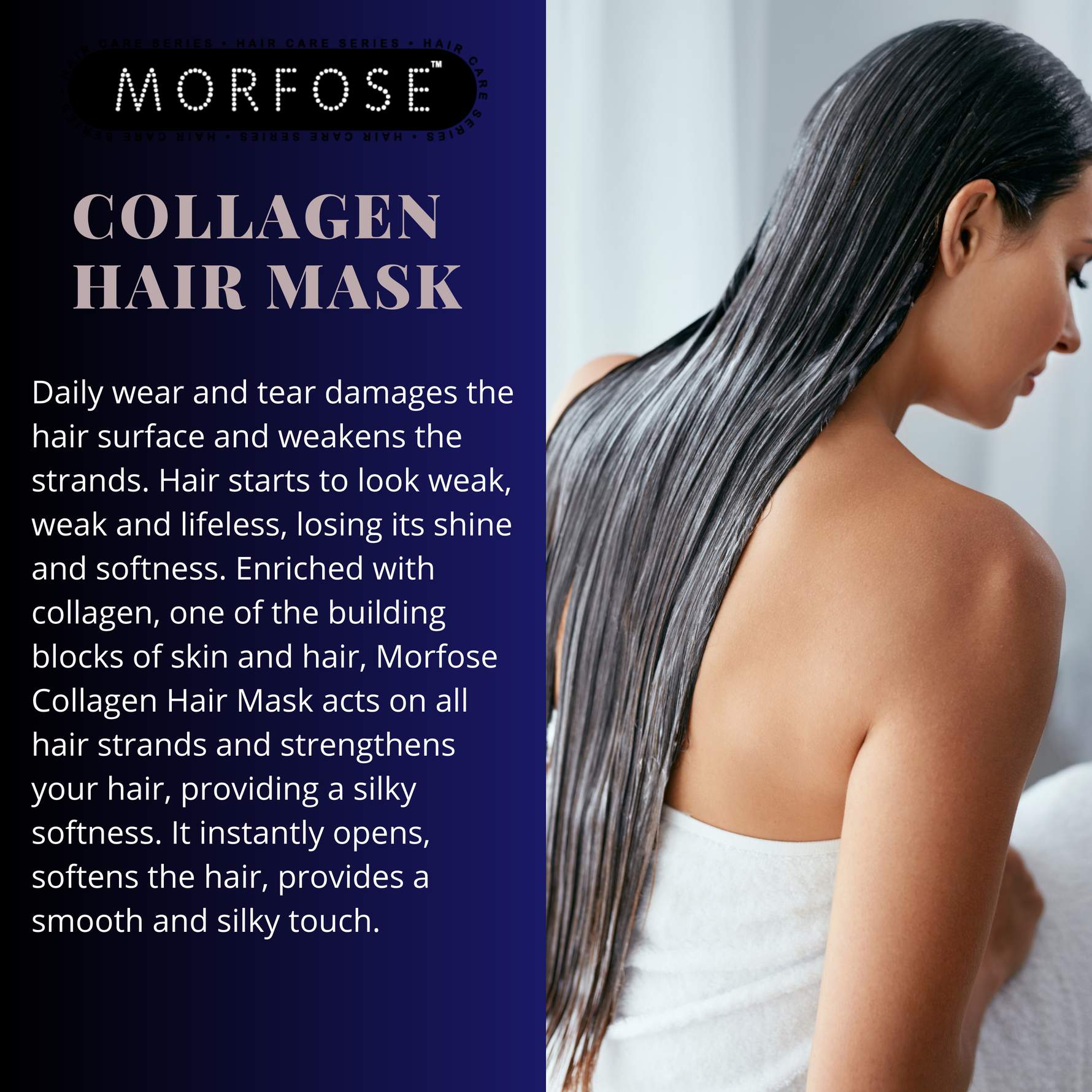 Morfose Professional Collagen Hair Mask for Dry, Damaged or Brittle Hair, Restores and Nourishes, Infused with Natural Collagen and Vitamins, Softens and Smoothens, 16.91 Fl oz - themorfose