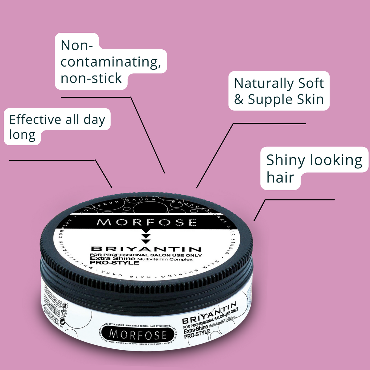 Morfose Professional Briyantin Hair Wax for Defined and Textured Hairstyles, for Women and Men, Edge Wax, Gel Wax, Manage Flyaways, and Curls, Barra de Cera para el Cabello  5.92 Fl oz - themorfose