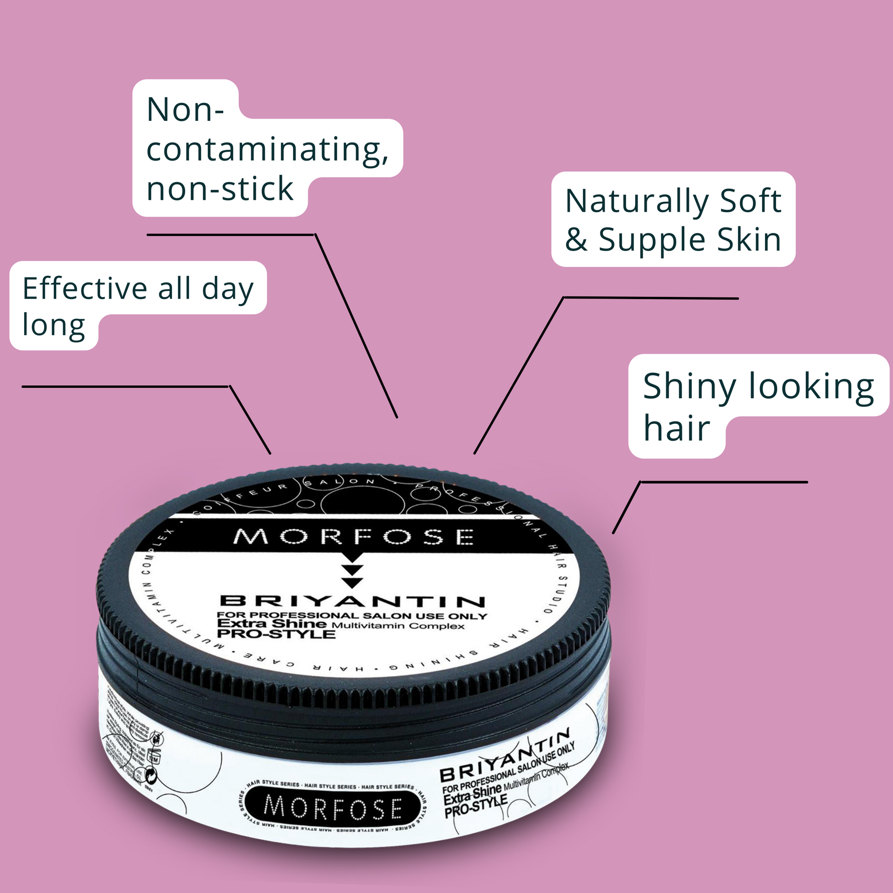 Morfose Professional Briyantin Hair Wax for Defined and Textured Hairstyles, for Women and Men, Edge Wax, Gel Wax, Manage Flyaways, and Curls, Barra de Cera para el Cabello  5.92 Fl oz - themorfose