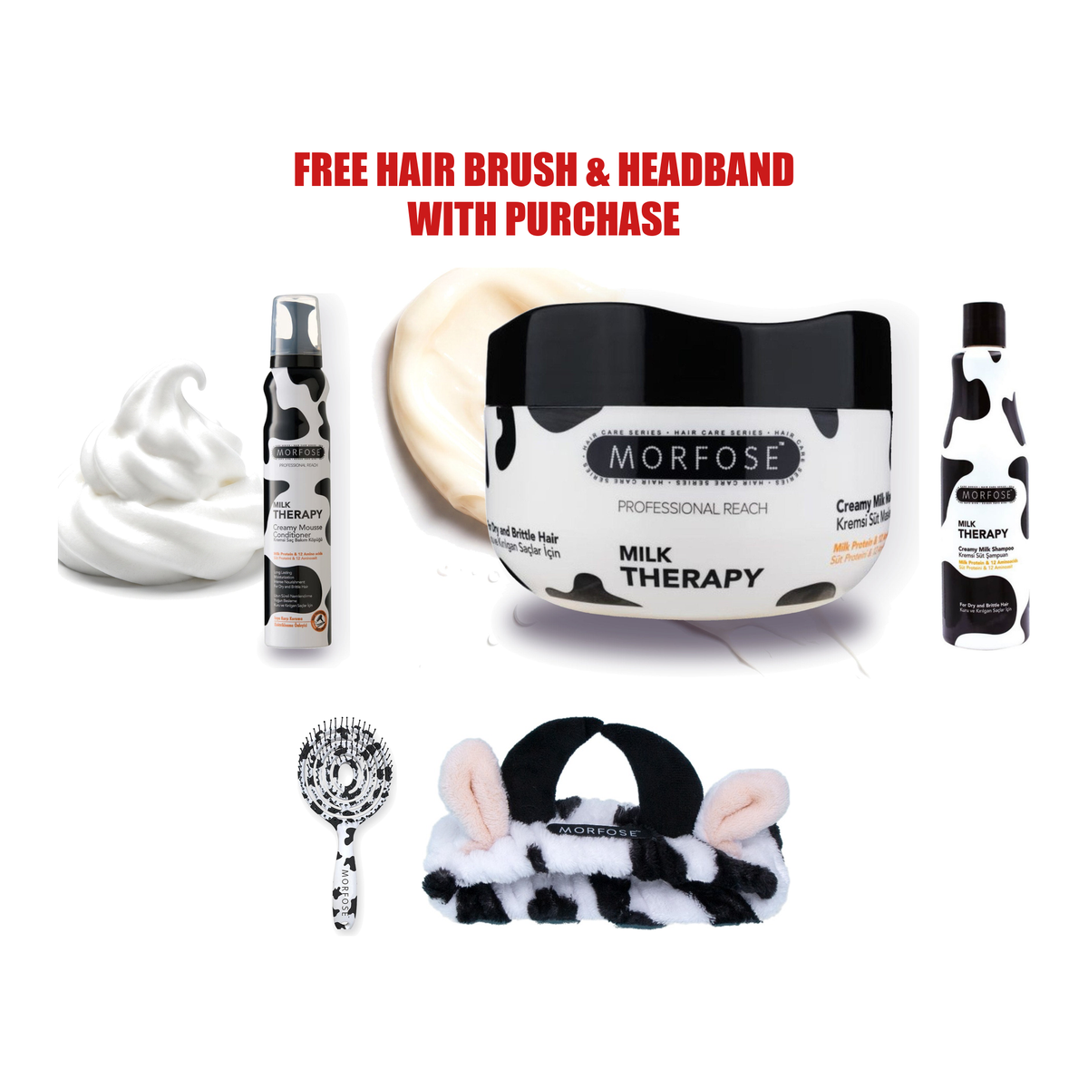 3-piece Milk Therapy volume set: Milk Therapy Hair Mousse for Volume, Milk Therapy Hair Mask, Milk Therapy Shampoo
