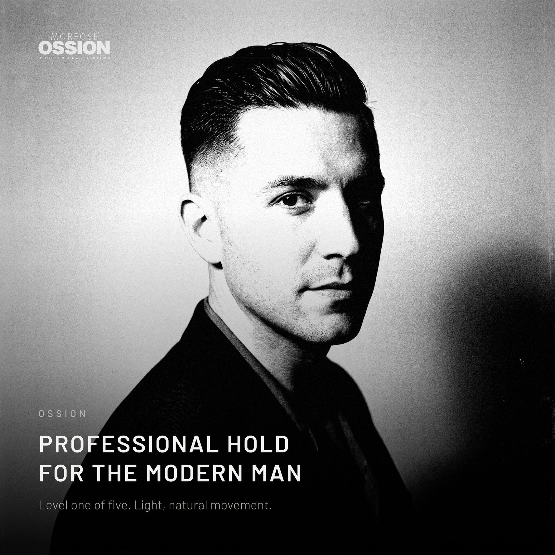 Man with the slicked-back look Ossion Medium Hold Wax holds
