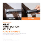 Morfose Argan leave-in heat protection up to 372F / 200C, exposed vs guarded