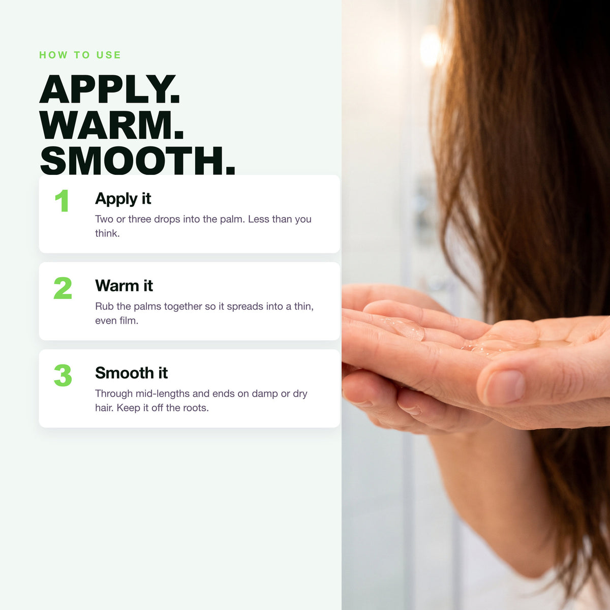 How to use Morfose Oils and Serums Botanical Hair Oil: apply, warm, smooth