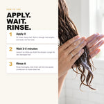 How to use Morfose Milk Therapy hair mask: apply, wait five minutes, rinse