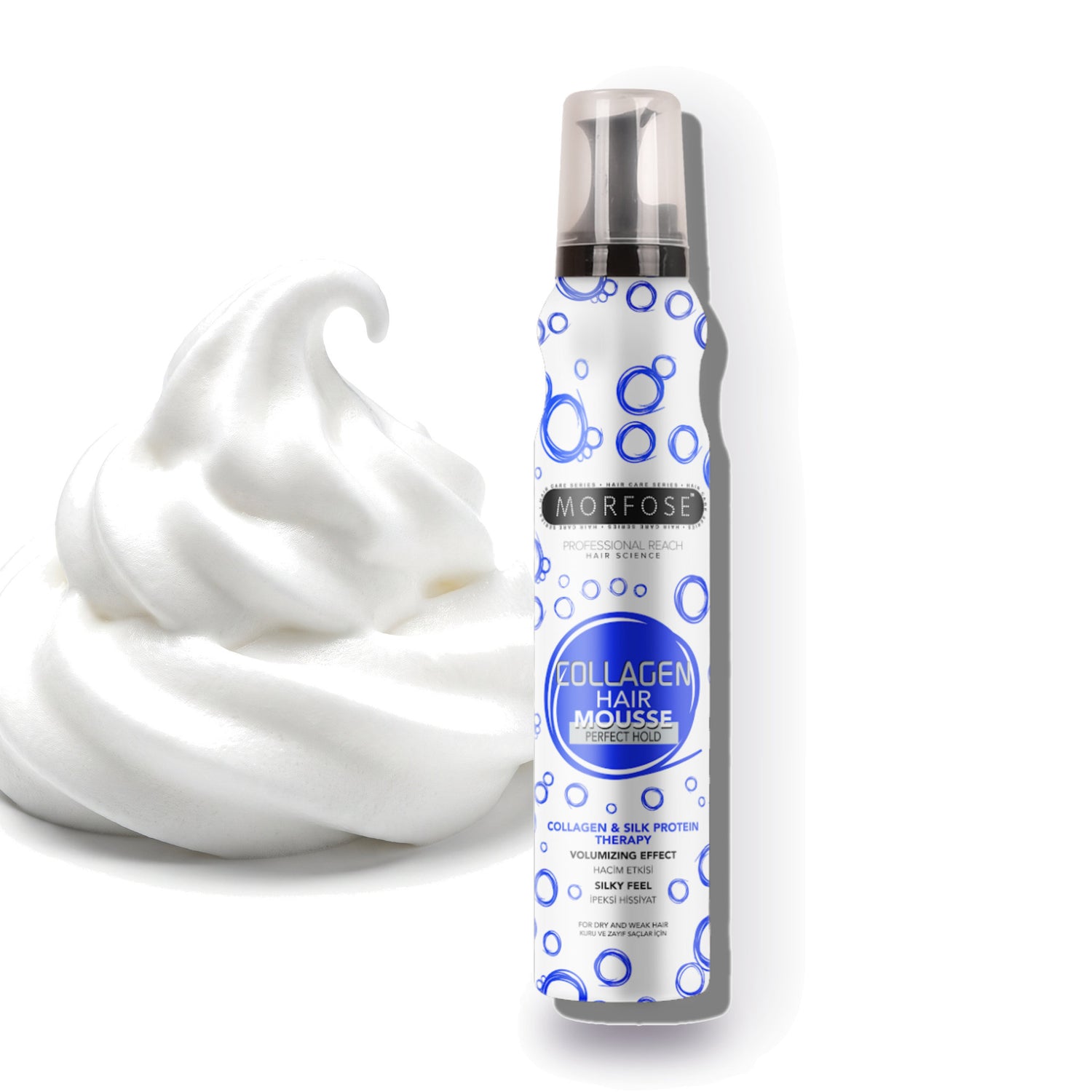 Morfose Hair Mousse Collagen product photo on a white background