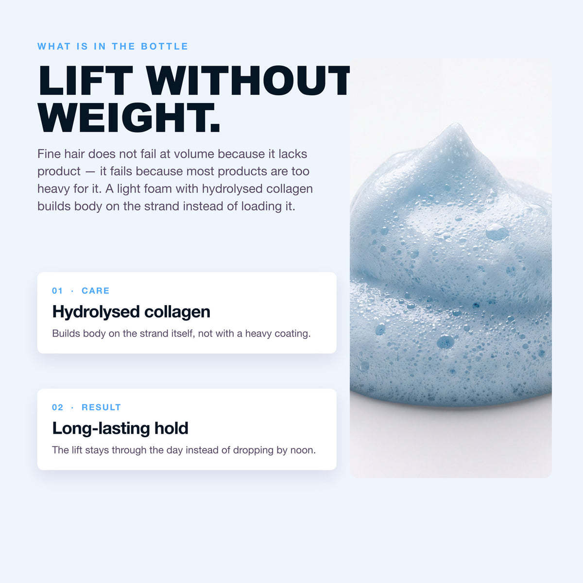 Morfose Styling Hair Mousse: hydrolysed collagen and long-lasting hold