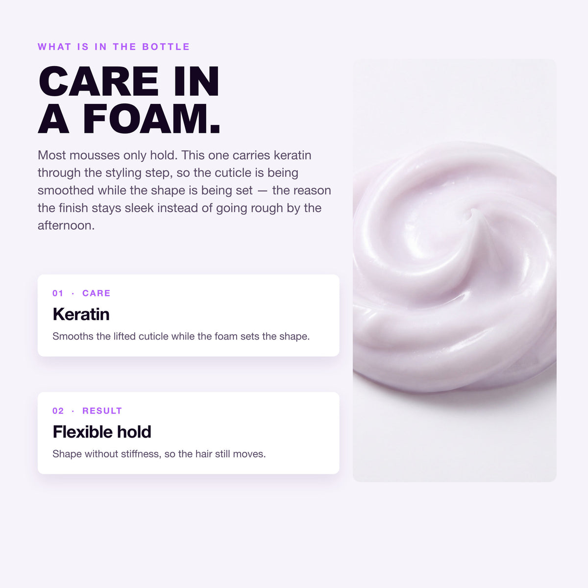 Morfose Styling Hair Mousse: keratin and flexible hold