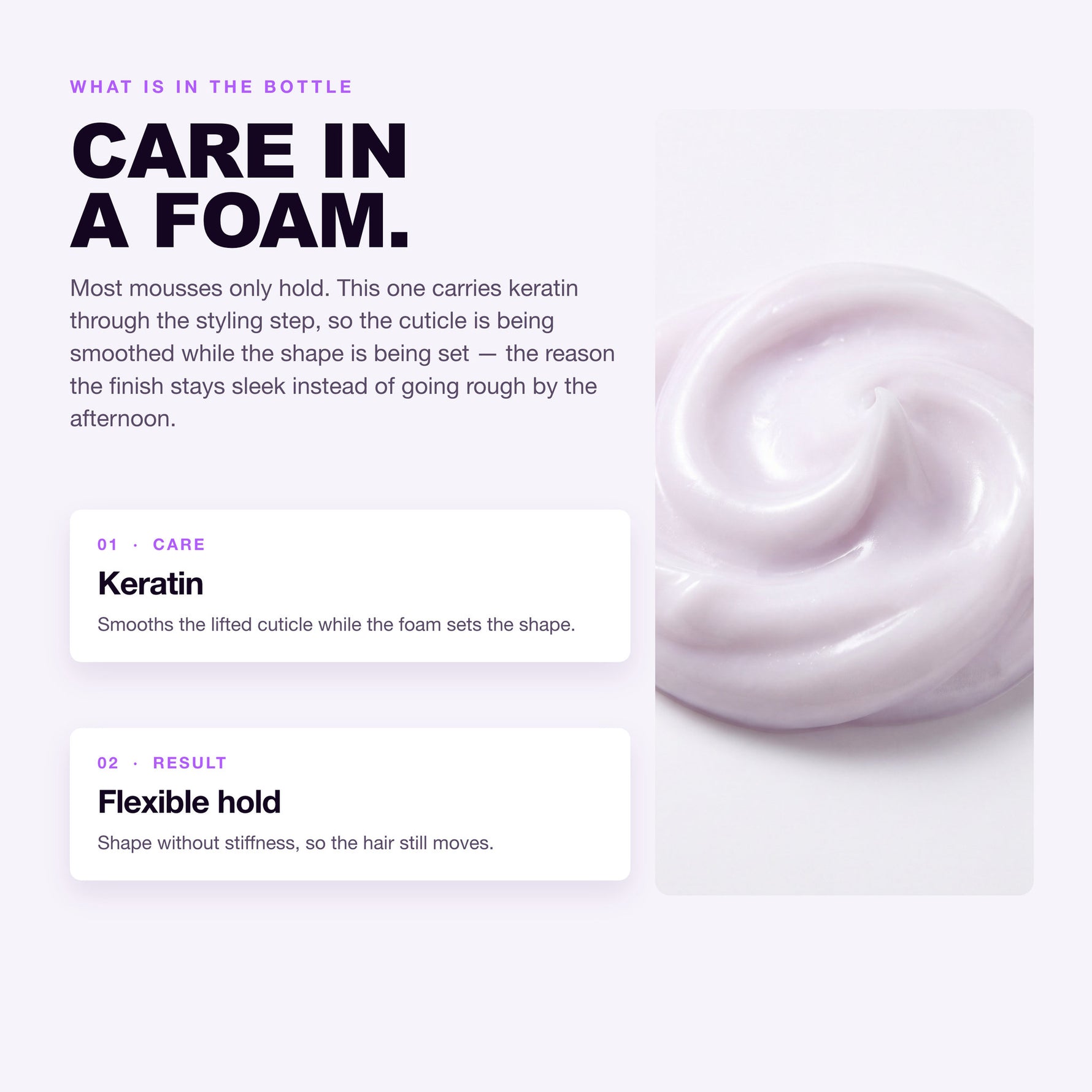Morfose Styling Hair Mousse: keratin and flexible hold