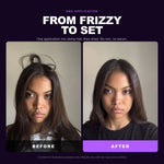 Morfose Hair Mousse Keratin before and after: hair before styling and the finished look