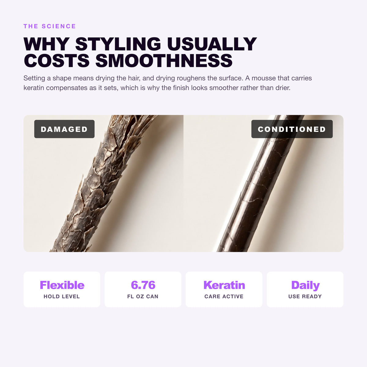 Morfose Styling Hair Mousse: why styling usually costs smoothness