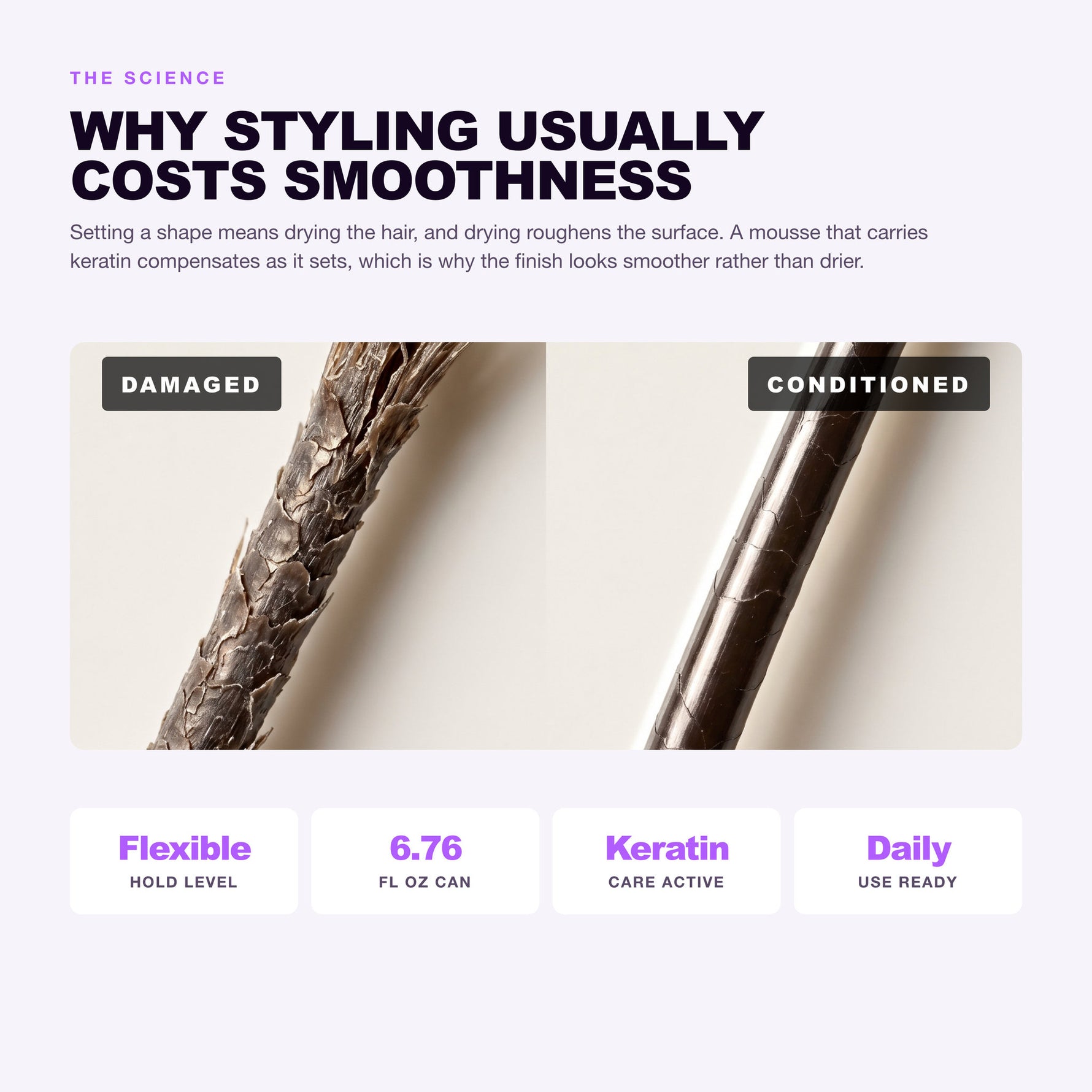 Morfose Styling Hair Mousse: why styling usually costs smoothness