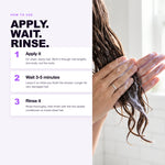 How to use Morfose Keratin hair mask: apply, wait five minutes, rinse