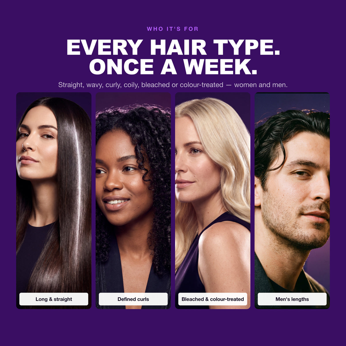 Morfose Keratin hair mask on straight, curly, bleached and men's hair