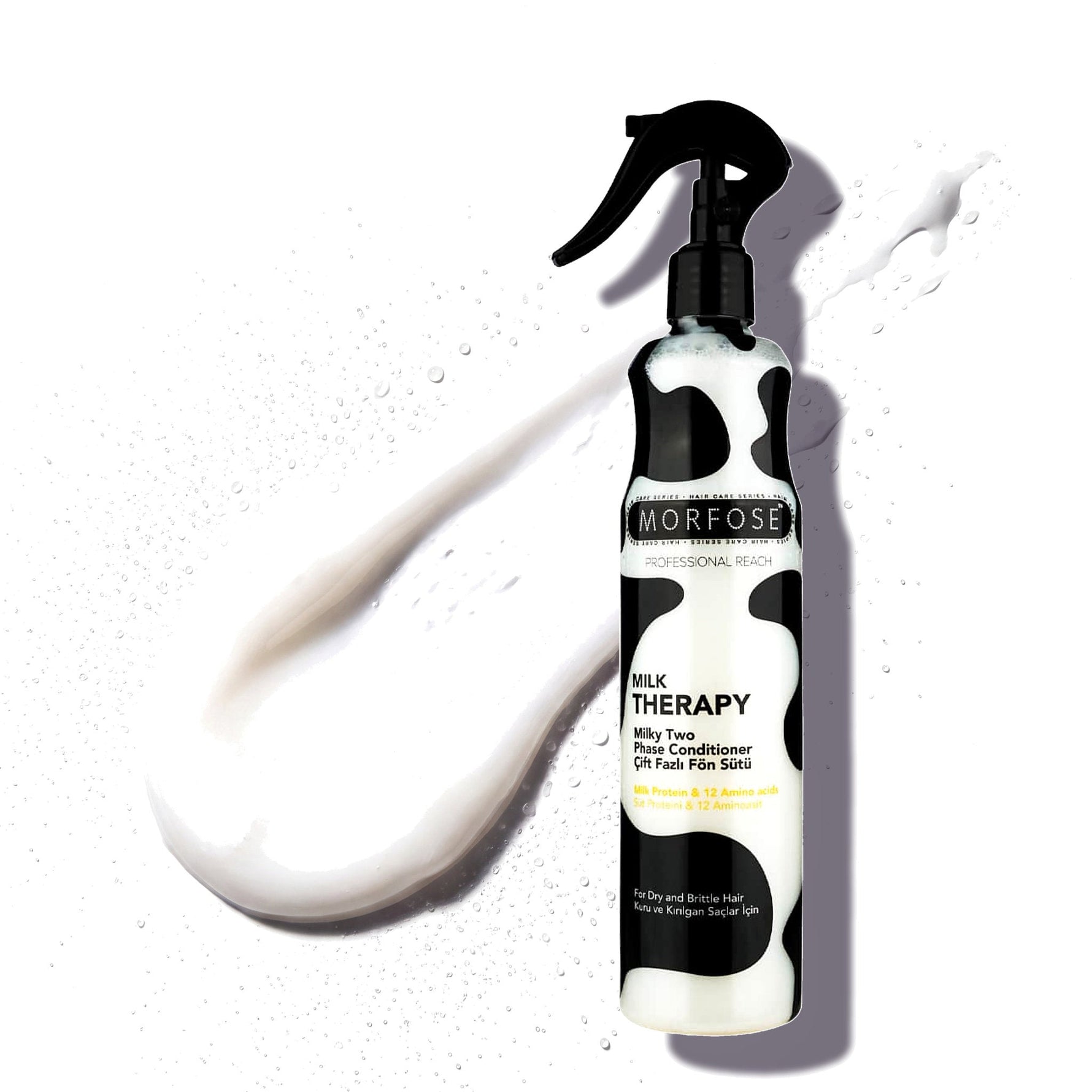 Morfose Two Phase Milk Therapy leave-in spray, heat protection, 13.53 fl oz