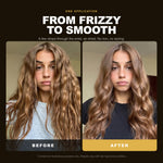 Morfose Luxury Hair Care Argan Oil before and after: hair before styling and the finished look
