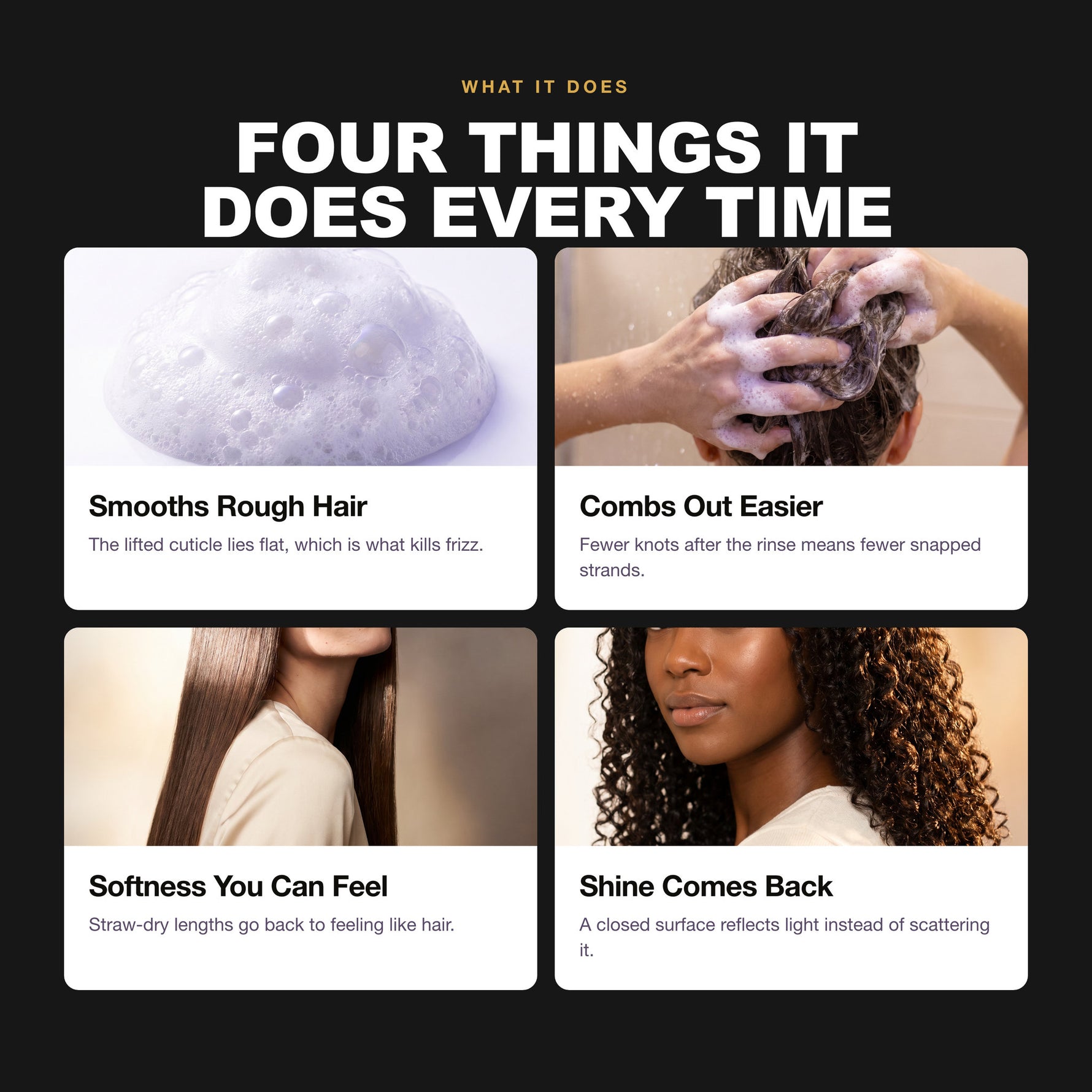 Morfose Professional Milk Keratin Shampoo benefits: Smooths Rough Hair, Combs Out Easier