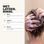 How to use Morfose Professional Milk Keratin Shampoo: wet, lather, rinse