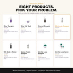 Morfose targeted range: silver, charcoal, keratin, biotin, quinoa and scalp care