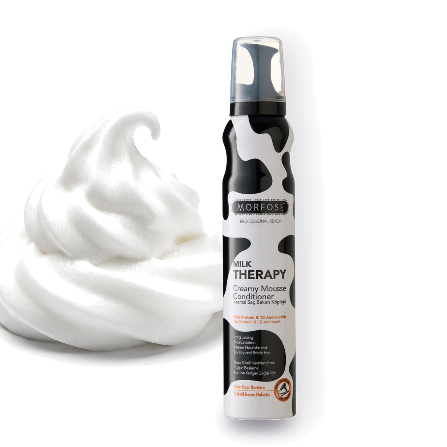 Morfose Milk Therapy Hair Mousse Classic product photo on a white background