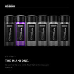 The six Ossion scents side by side, Miami Night in colour