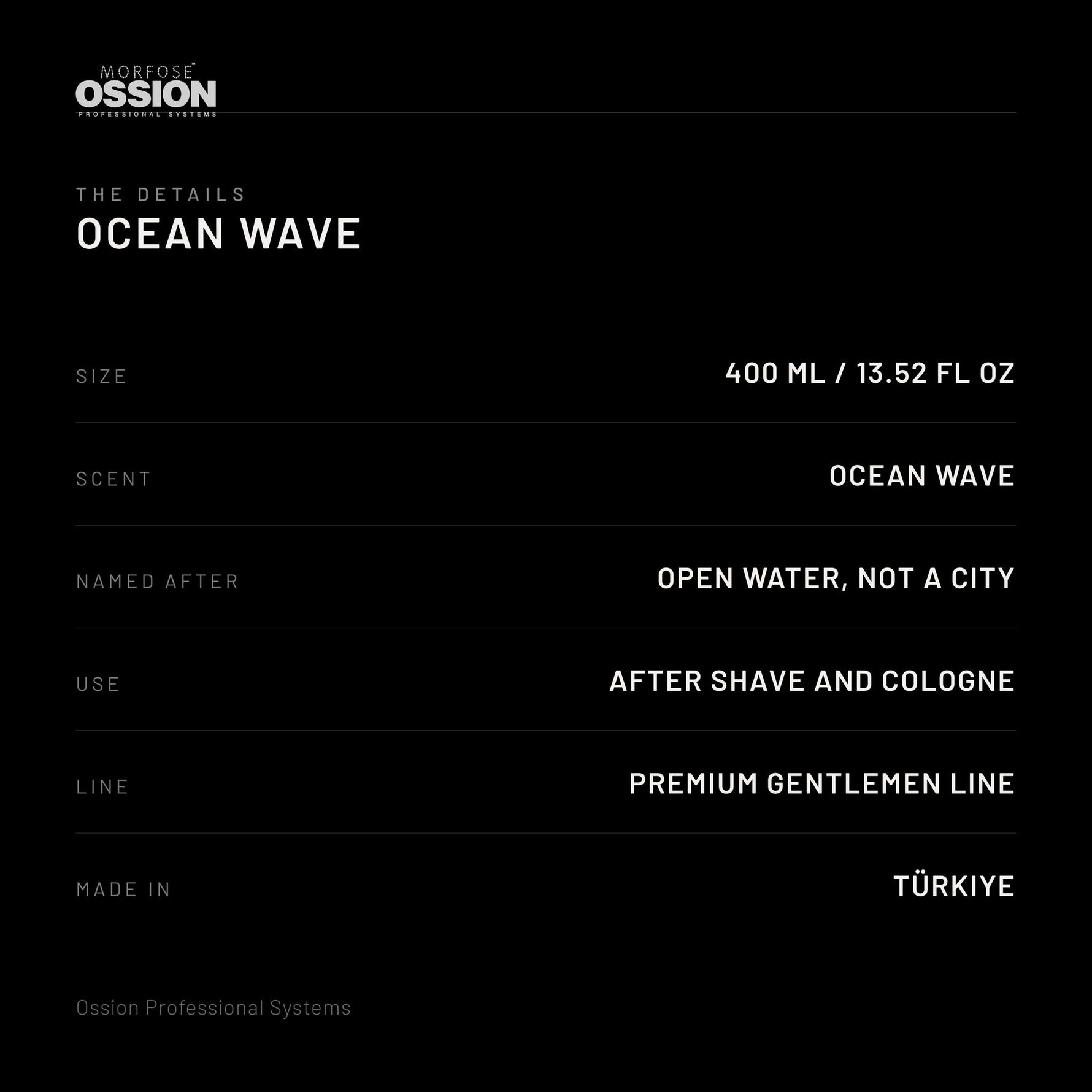 Ossion Ocean Wave After Shave: size, scent, use and country of origin