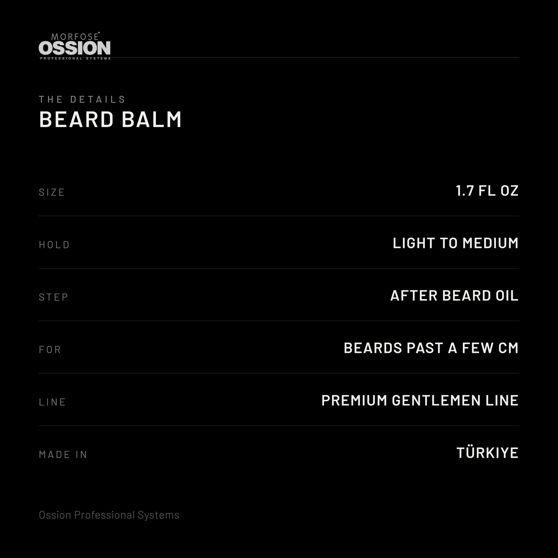 Ossion Beard Balm: size, hold, step in the routine and origin