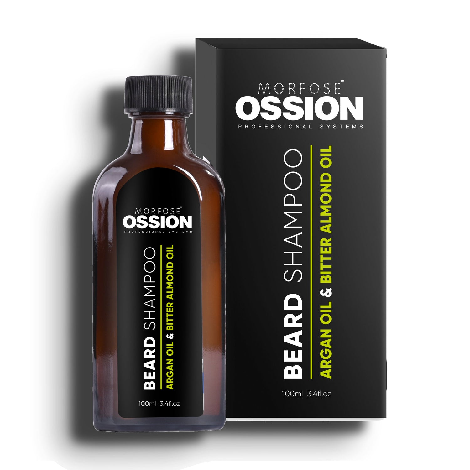 Ossion Beard Shampoo bottle, 100 ml, on a white background
