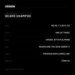 Ossion Beard Shampoo: size, step, oils and country of origin