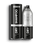 Ossion Dry Shampoo can with its box, 200 ml, on a white background