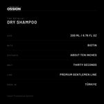 Ossion Dry Shampoo: size, biotin, spraying distance and origin