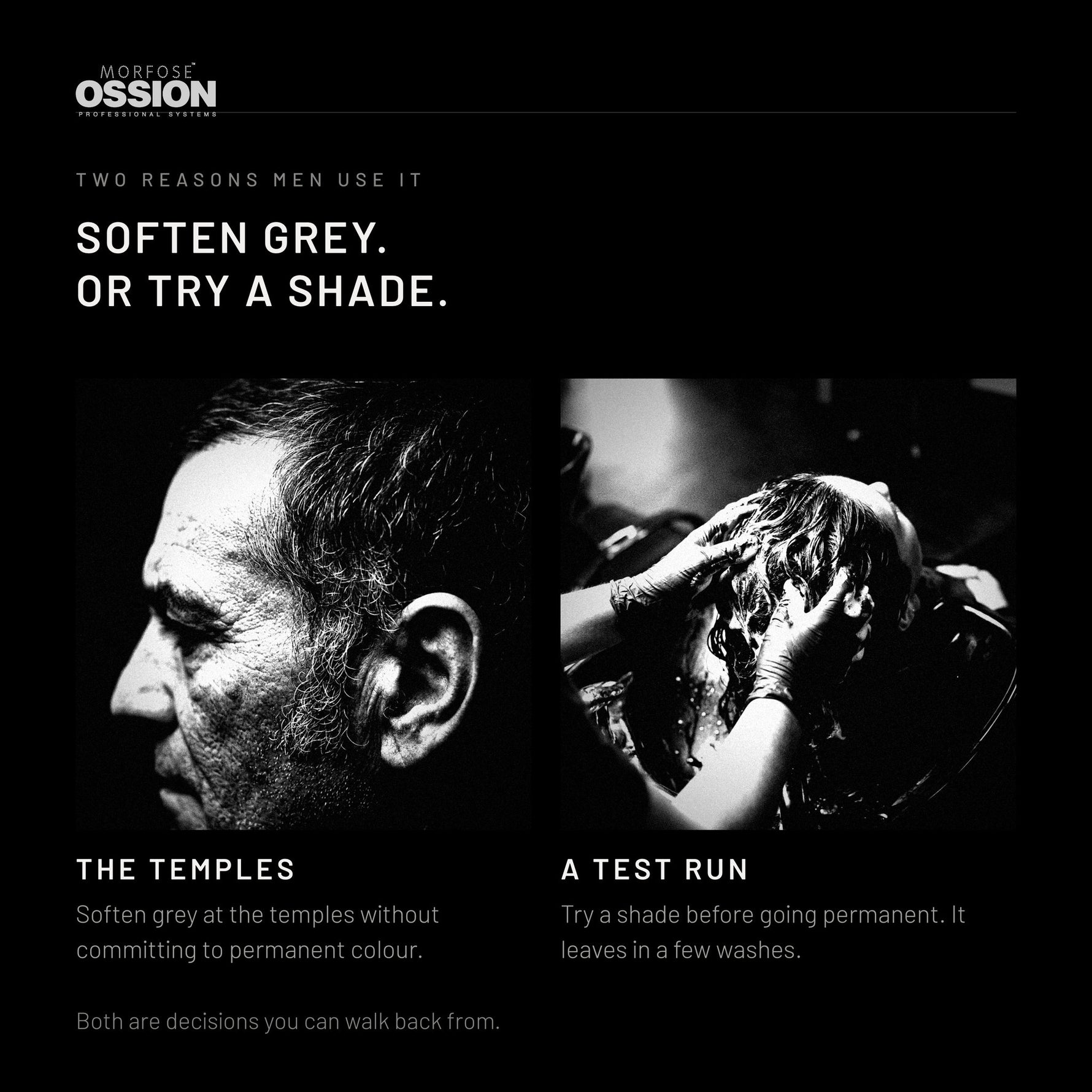Ossion Color Mousse used to soften grey or to test a shade