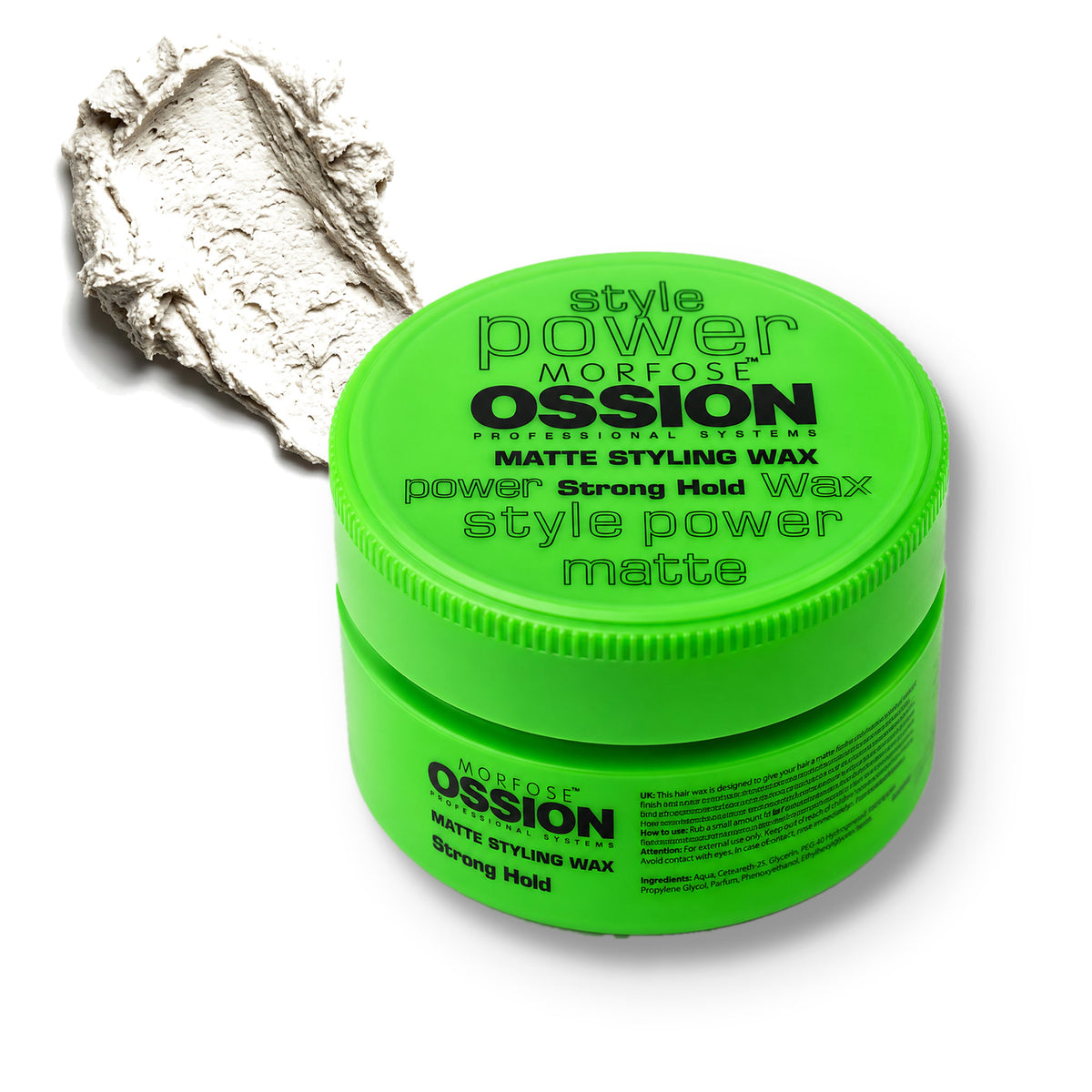 Ossion Matte Styling Wax tin, 100 ml / 3.38 fl oz, on a white background