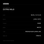 Ossion Extra Hold Wax: size, hold level, finish and country of origin